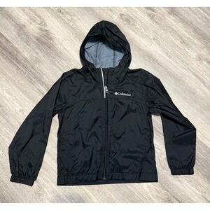 Columbia Kids Jacket Black Hooded Lightweight Windbreaker XXS 4T5T